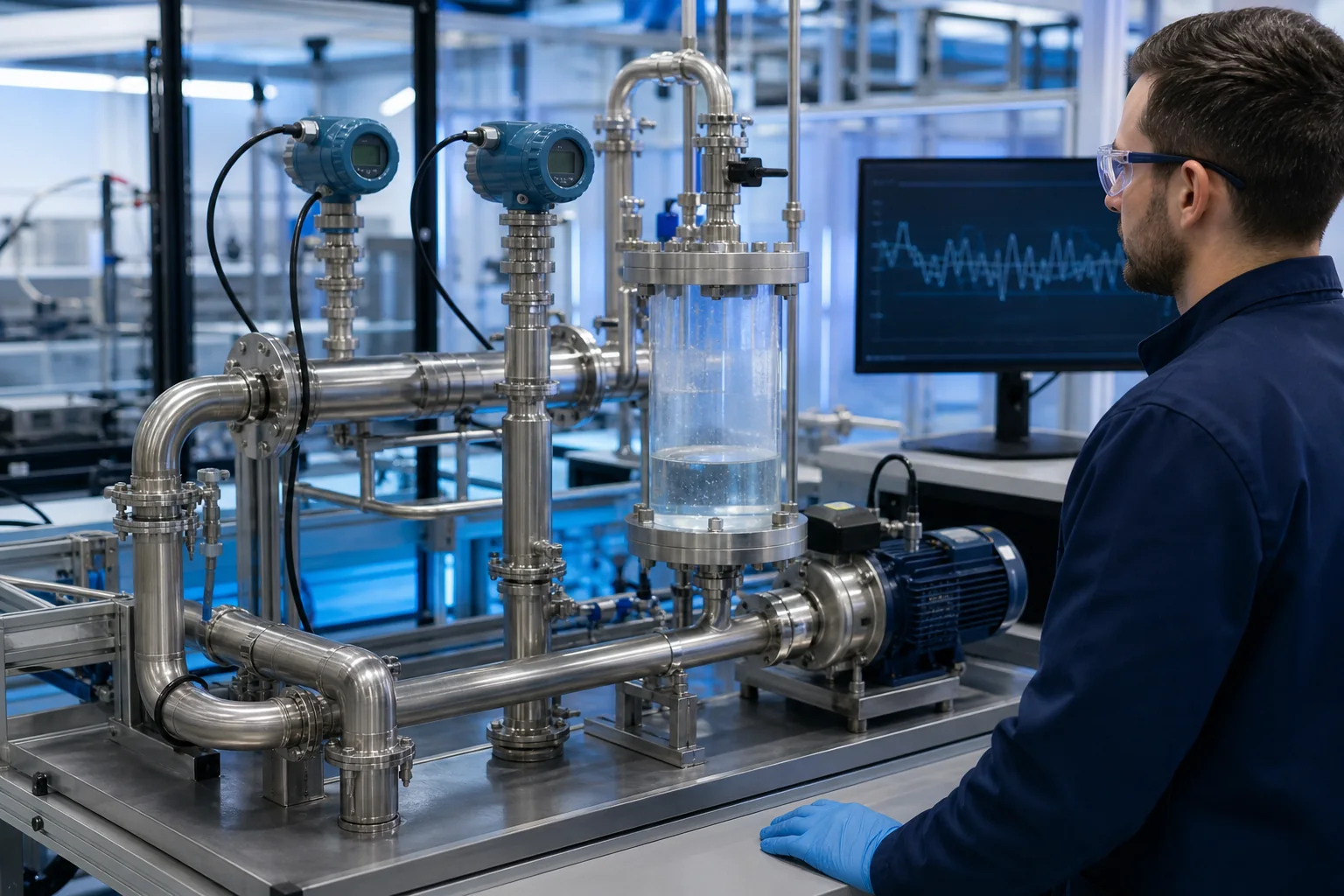 Laboratory flow loop with differential pressure instruments for friction-reducer testing